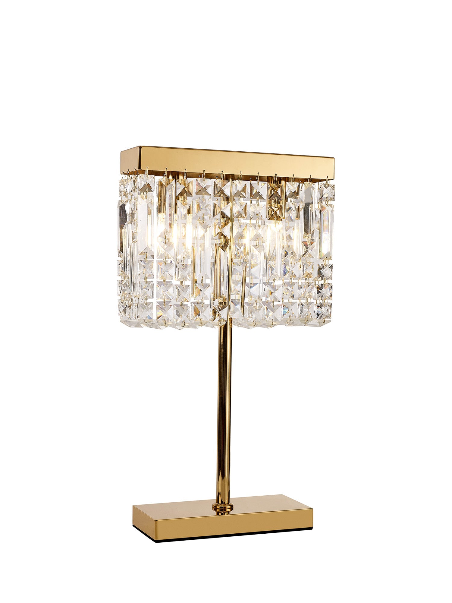 Luminosity Designs Ltd - Cruise 30x10cm Rectangular Chandelier Style Crystal Table Lamp, 2 Light E14 - Luminosity Designs Ltd