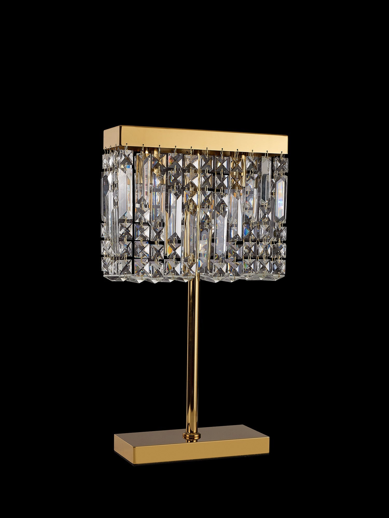 Luminosity Designs Ltd - Cruise 30x10cm Rectangular Chandelier Style Crystal Table Lamp, 2 Light E14 - Luminosity Designs Ltd