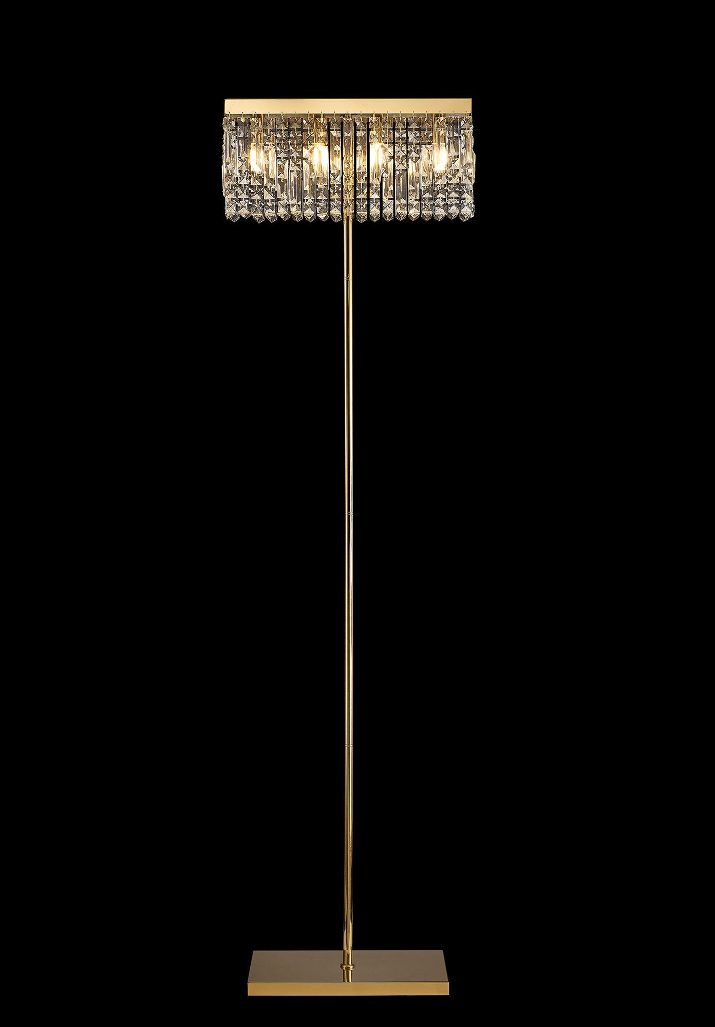 Luminosity Designs Ltd - Cruise 50x15cm Rectangular Chandelier Floor Lamp, 4 Light E14 - Luminosity Designs Ltd
