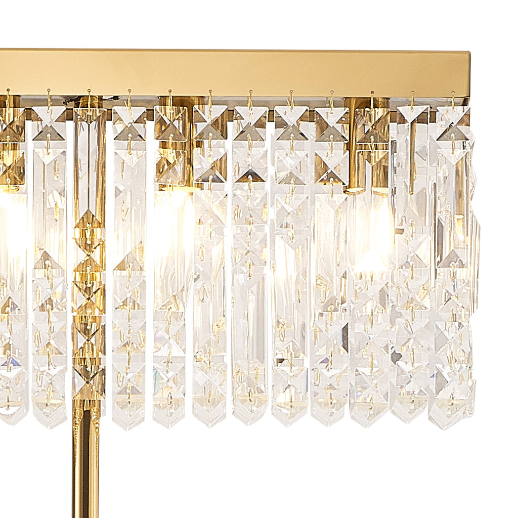 Luminosity Designs Ltd - Cruise 50x15cm Rectangular Chandelier Floor Lamp, 4 Light E14 - Luminosity Designs Ltd
