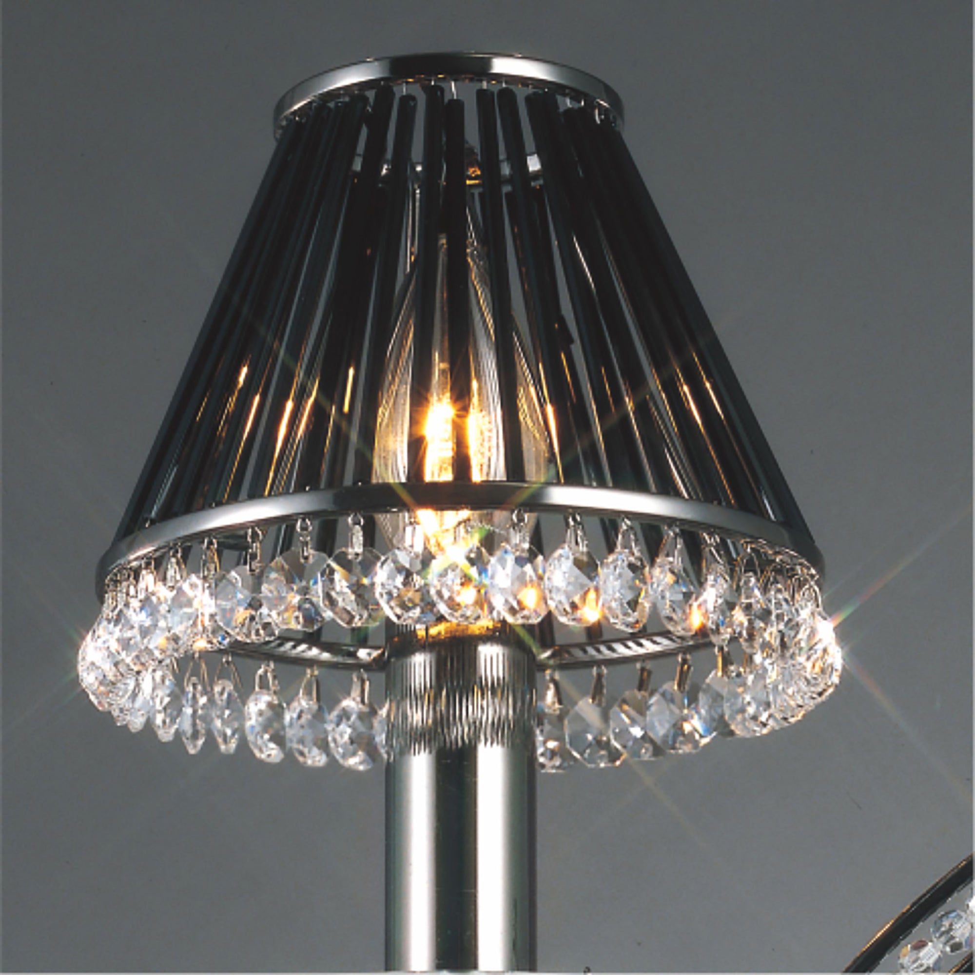 Diyas - Crystal Clip - On Shade With Glass Rods for Chandeliers and Wall Lights - Luminosity Designs Ltd