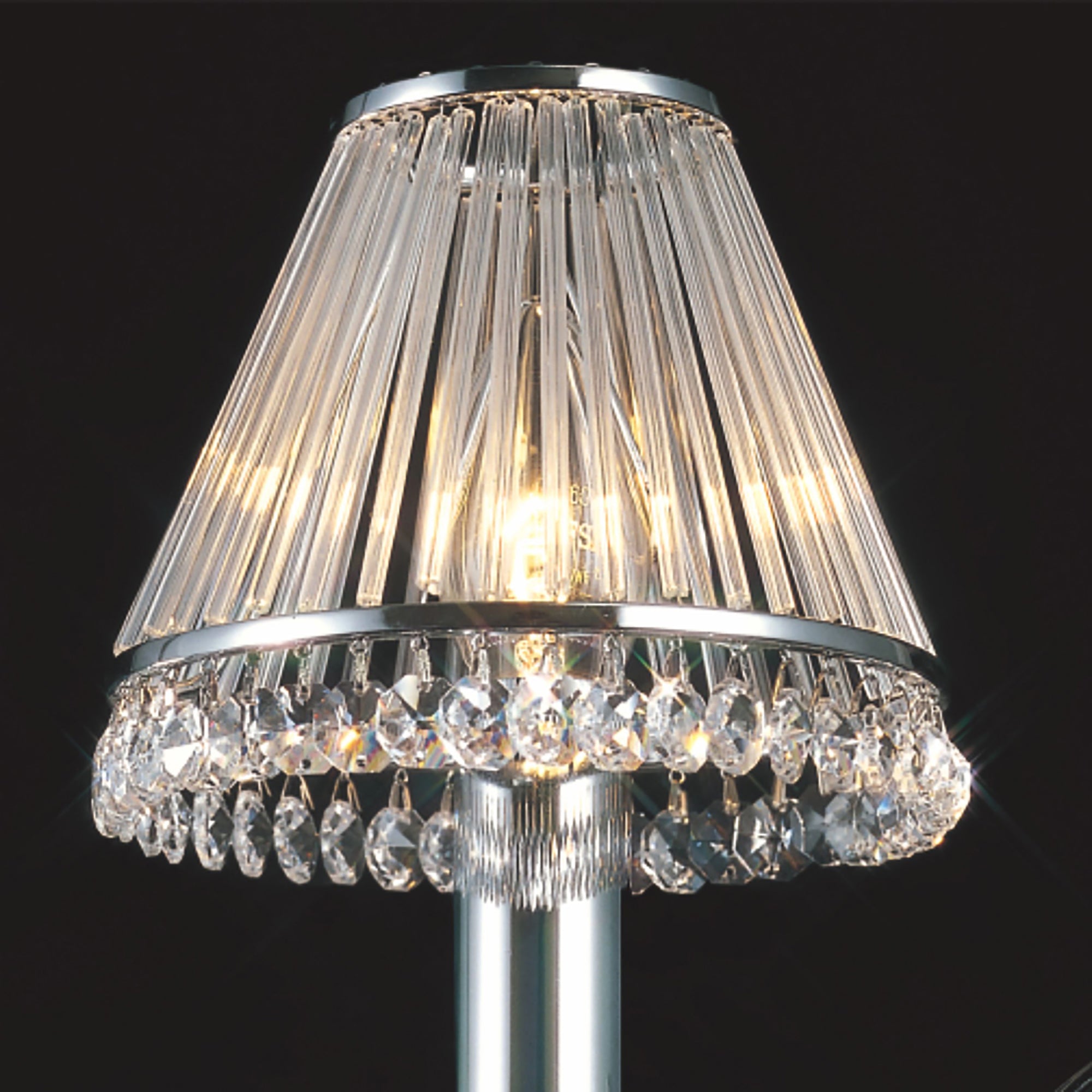 Diyas - Crystal Clip - On Shade With Glass Rods for Chandeliers and Wall Lights - Luminosity Designs Ltd