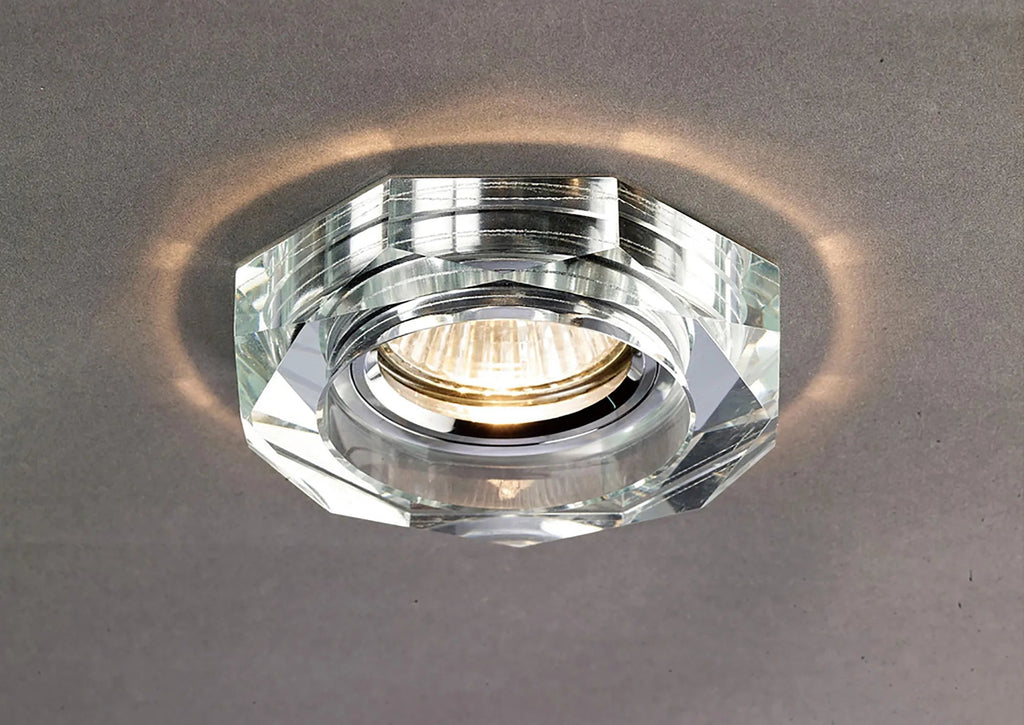 Diyas - Crystal Downlight Deep Hexagonal BEZEL ONLY, LIGHT NOT INCLUDED, Cut Out: 62mm (Diyas IL30823 ) - Luminosity Designs Ltd