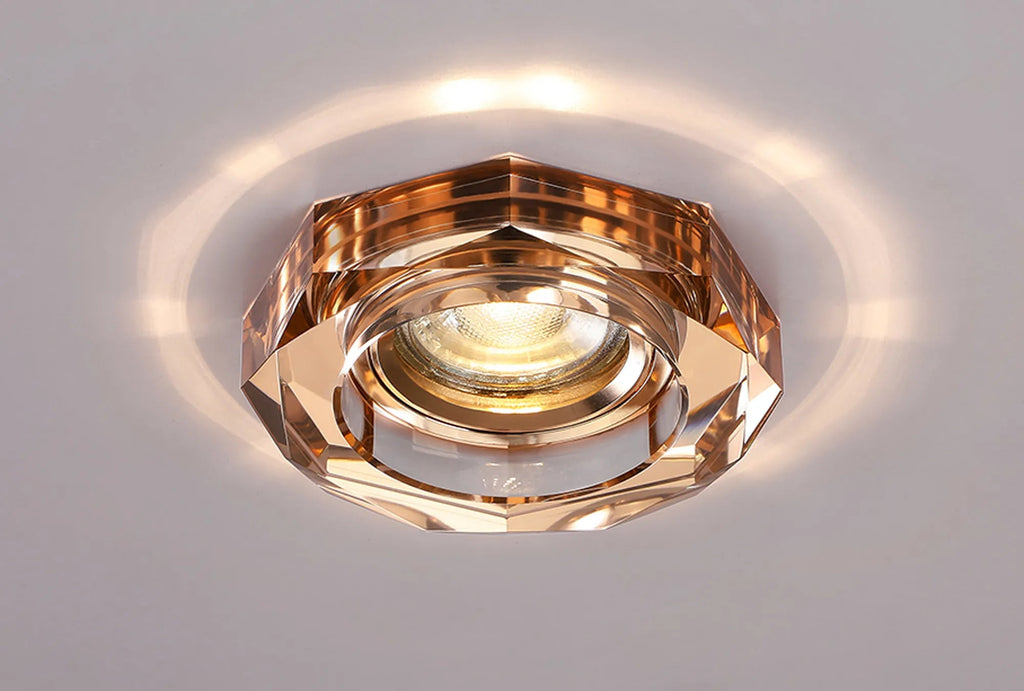 Diyas - Crystal Downlight Deep Hexagonal BEZEL ONLY, LIGHT NOT INCLUDED, Cut Out: 62mm (Diyas IL30823 ) - Luminosity Designs Ltd