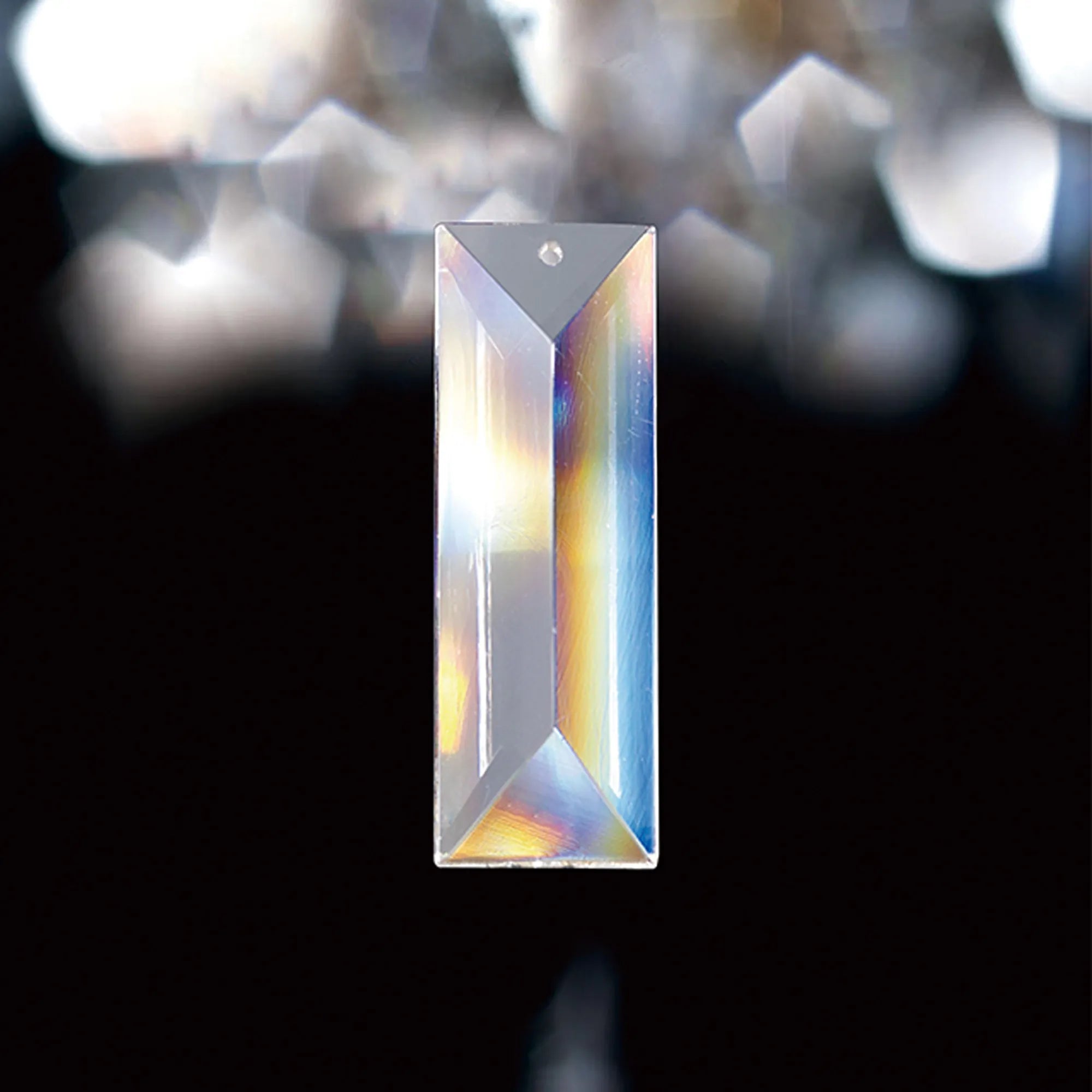 Luminosity Designs - Crystal Rectangle Clear 62x22mm, 1 Hole, No Ring Or Pin Included - Luminosity Designs Ltd