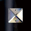 Luminosity Designs - Crystal Square Clear 16mm, 2 Holes, No Ring Or Pin Included - Luminosity Designs Ltd
