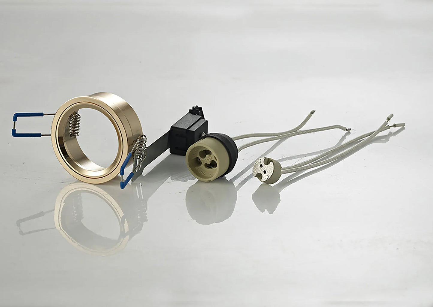 Downlight Component Kit Lampholders And Retaining Ring French Gold For Various Crystal Rims, Cut Out: 62mm (DIYAS IL30800FG)