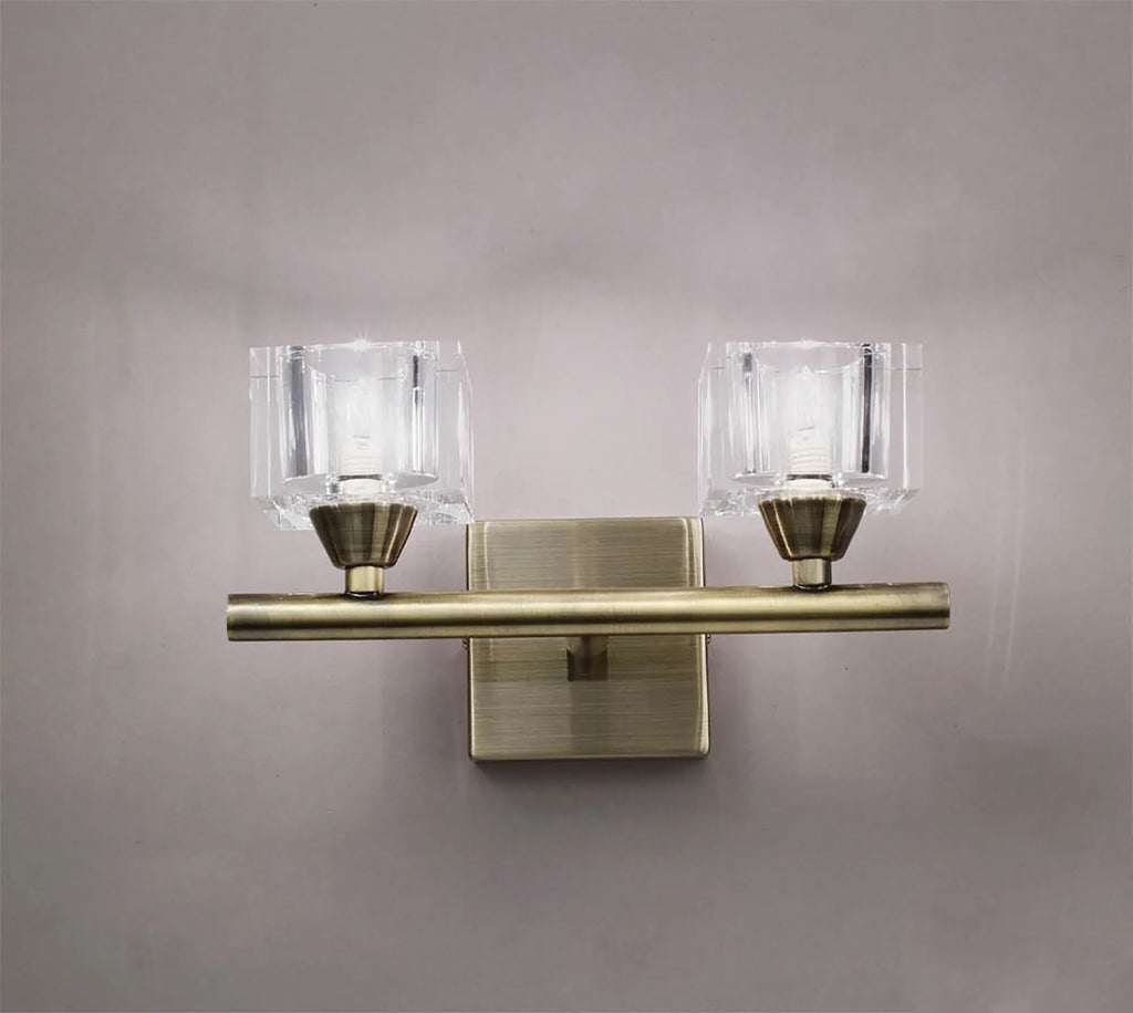 Mantra - Cuadrax Wall Lamp, Switched, 2 Light G9, Metal and Glass (Mantra M2364/S) - Luminosity Designs Ltd