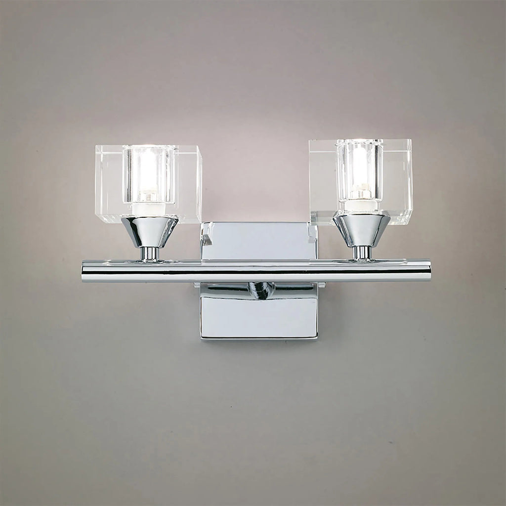 Mantra - Cuadrax Wall Lamp, Switched, 2 Light G9, Metal and Glass (Mantra M2364/S) - Luminosity Designs Ltd