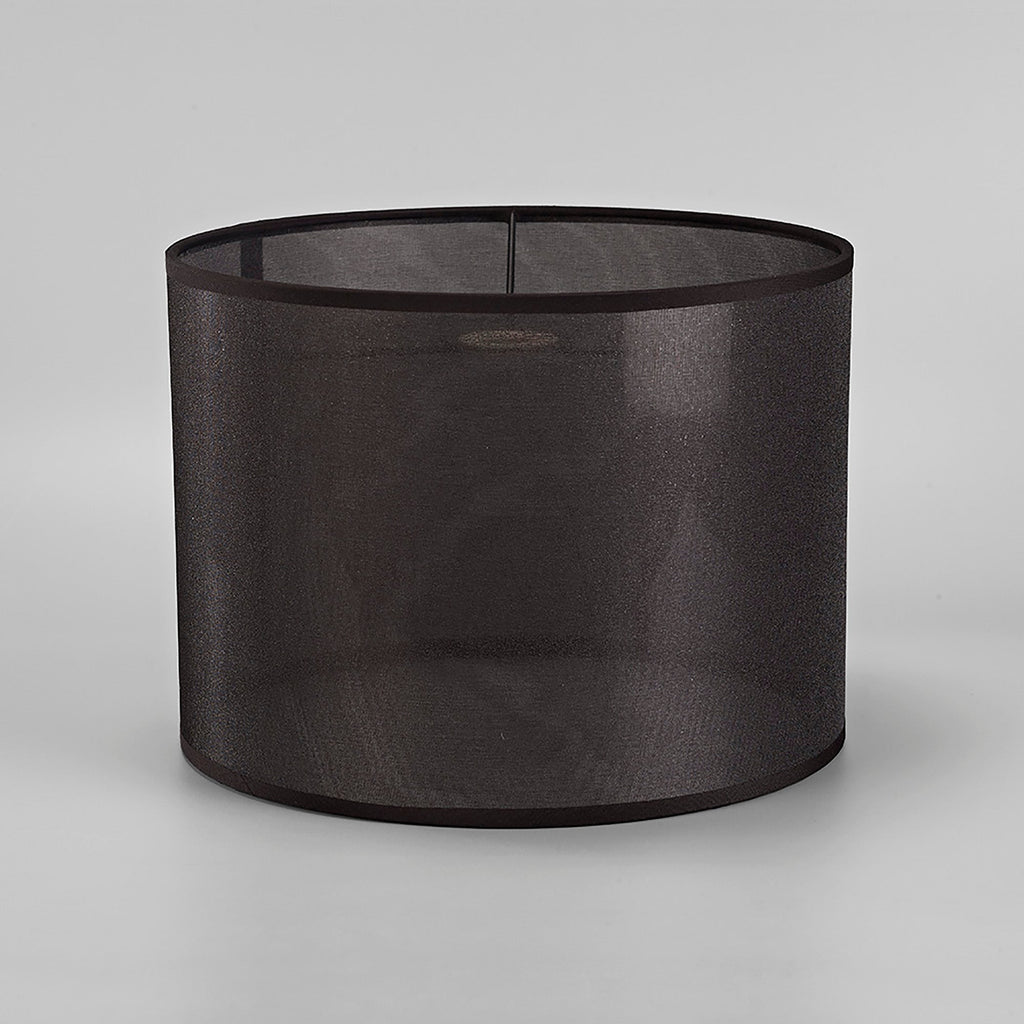 Diyas - Curino Round Shade With Sheer Weave Fabric Black in Various Sizes - Luminosity Designs Ltd