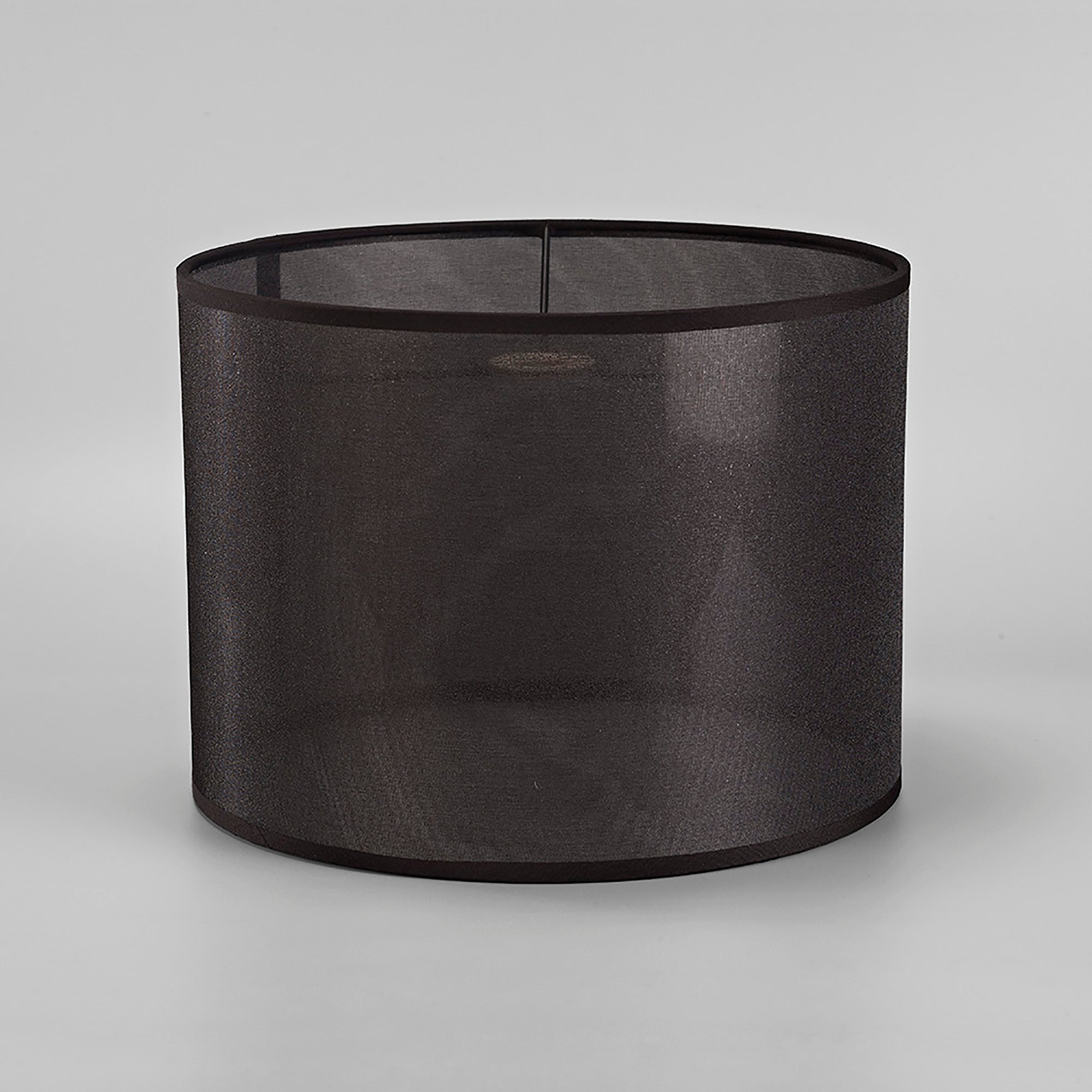 Diyas - Curino Round Shade With Sheer Weave Fabric Black in Various Sizes - Luminosity Designs Ltd