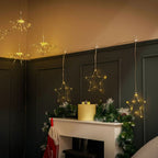 lse - Curtain Light with Three 20cm Hanging Stars - Luminosity Designs Ltd