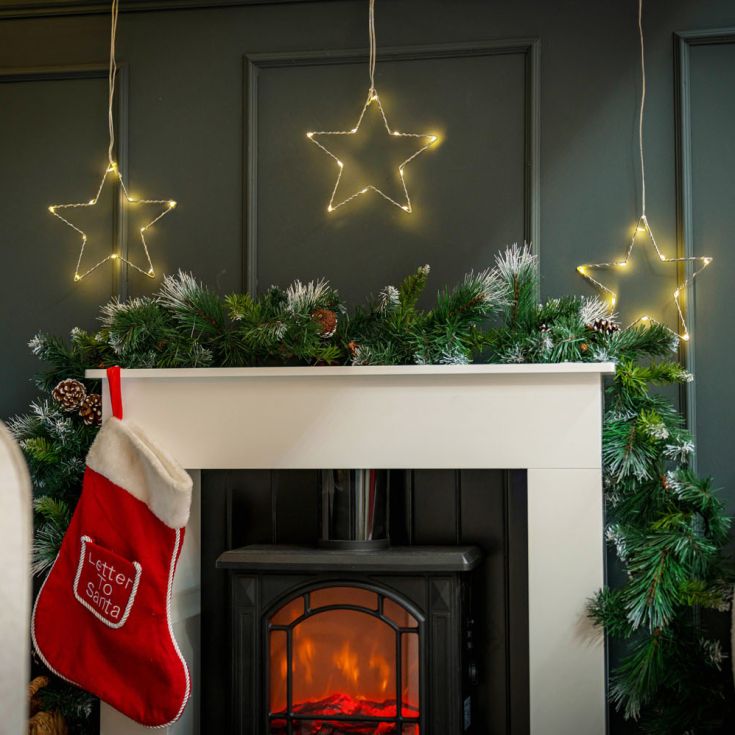 lse - Curtain Light with Three 20cm Hanging Stars - Luminosity Designs Ltd