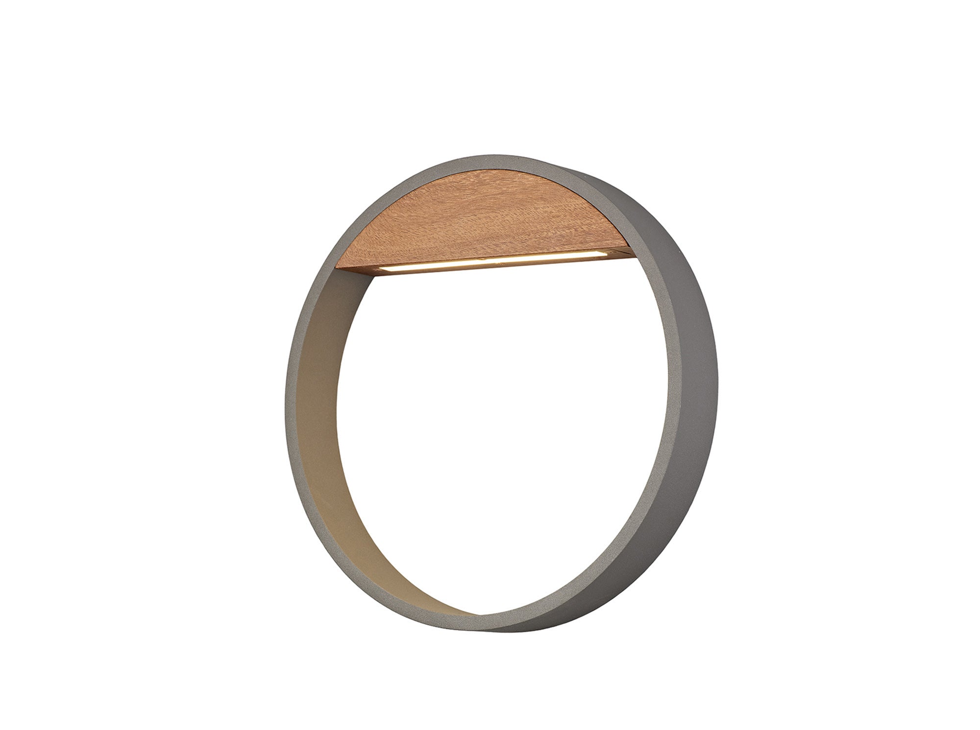 Cycle Modern Circular Wood and Metal Outdoor Wall Light – Luminosity ...