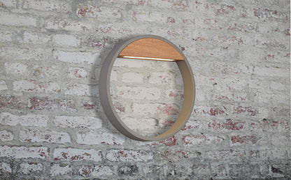 Cycle Modern Circular Wood and Metal Outdoor Wall Light