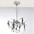 Diyas - Cygnet 10 Light Artistic Crystal and Glass Droplet Design Ceiling Fitting - Luminosity Designs Ltd