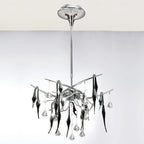 Diyas - Cygnet 10 Light Artistic Crystal and Glass Droplet Design Ceiling Fitting - Luminosity Designs Ltd