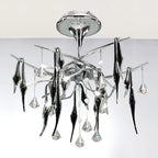 Diyas - Cygnet 10 Light Artistic Crystal and Glass Droplet Design Ceiling Fitting - Luminosity Designs Ltd