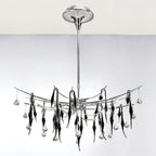 Diyas - Cygnet 11 Light Oval Pendant with Crystal and Glass Droplets - Luminosity Designs Ltd