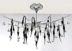 Diyas - Cygnet 11 Light Oval Pendant with Crystal and Glass Droplets - Luminosity Designs Ltd