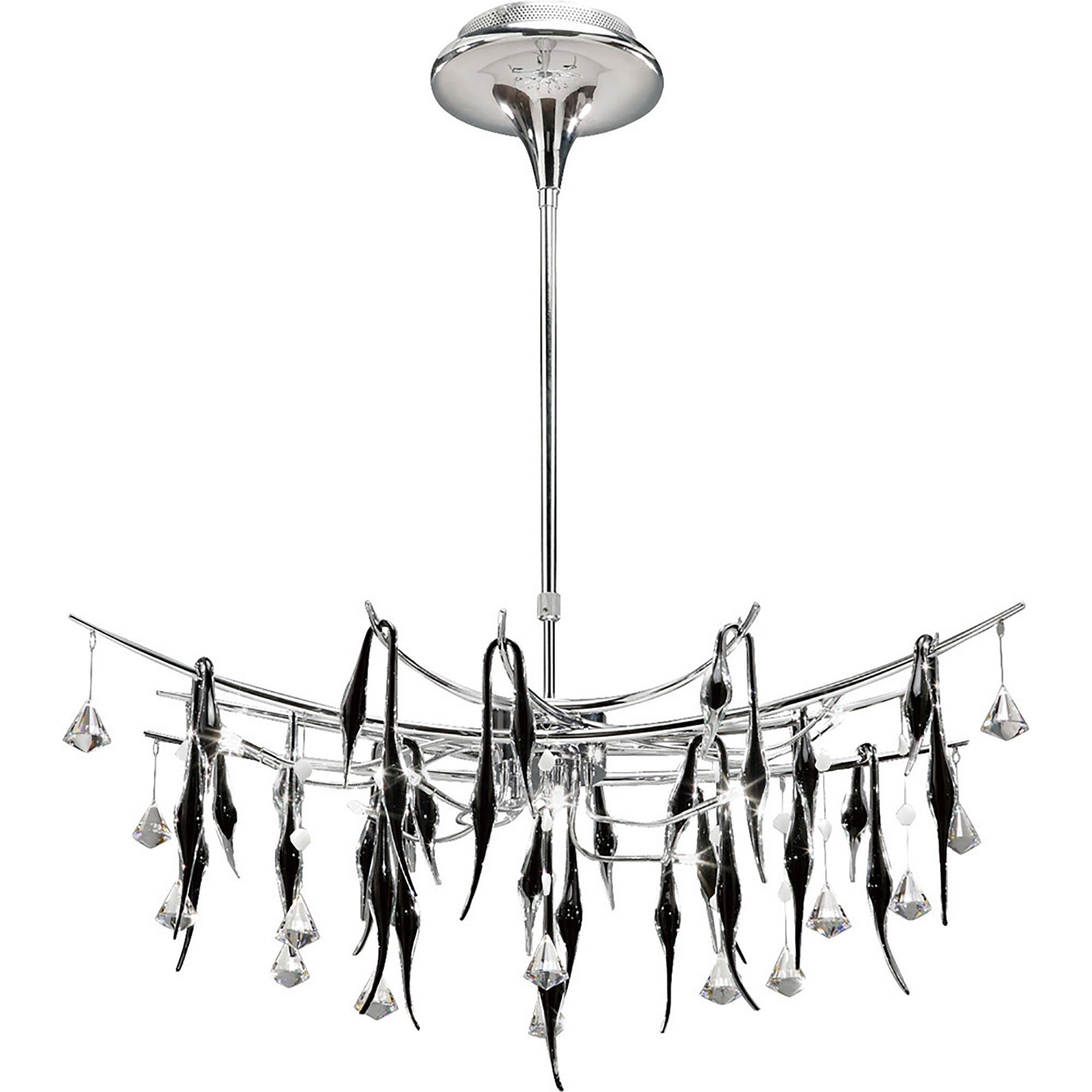 Diyas - Cygnet 11 Light Oval Pendant with Crystal and Glass Droplets - Luminosity Designs Ltd