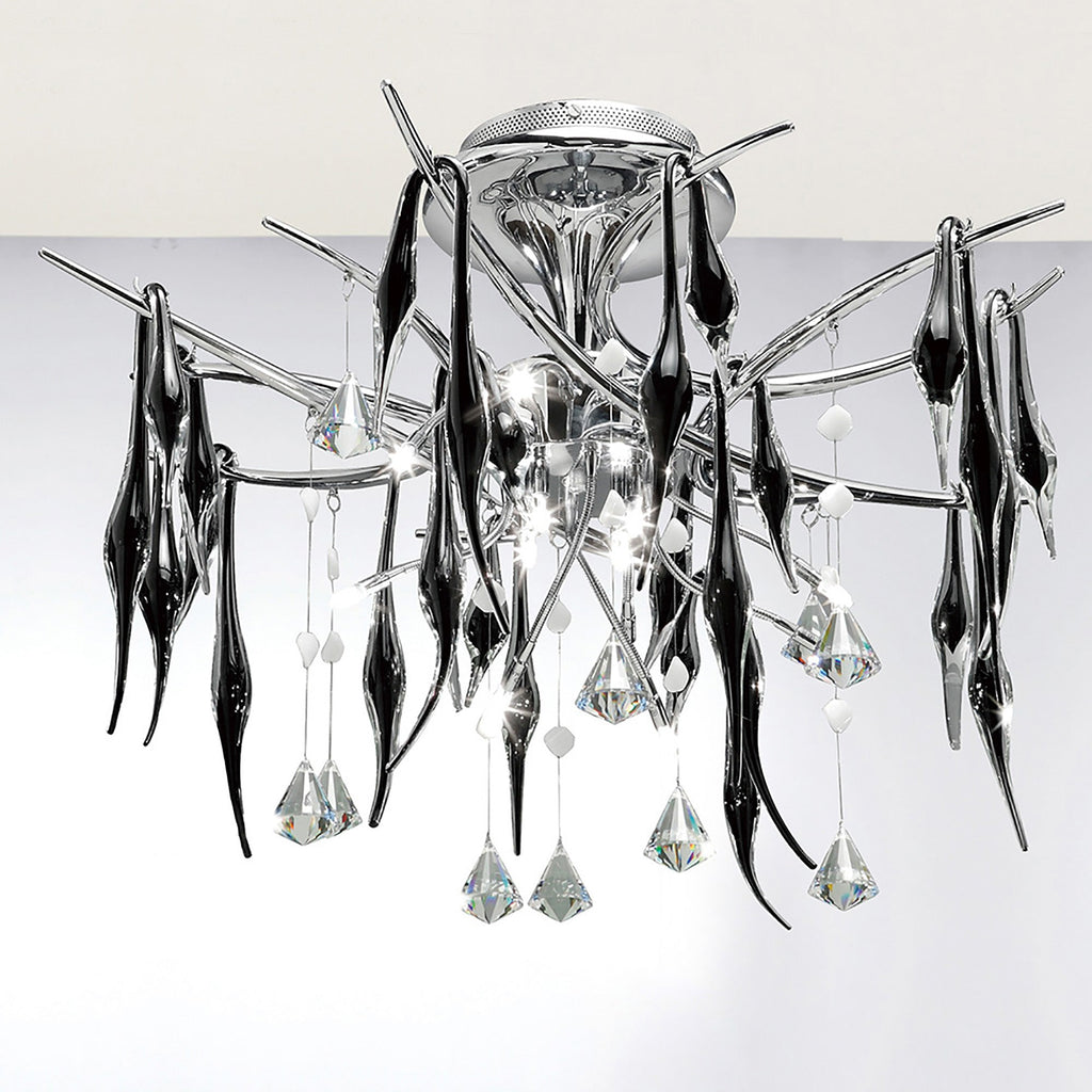 Diyas - Cygnet 11 Light Pendant With Crystal and Glass Droplets - Luminosity Designs Ltd