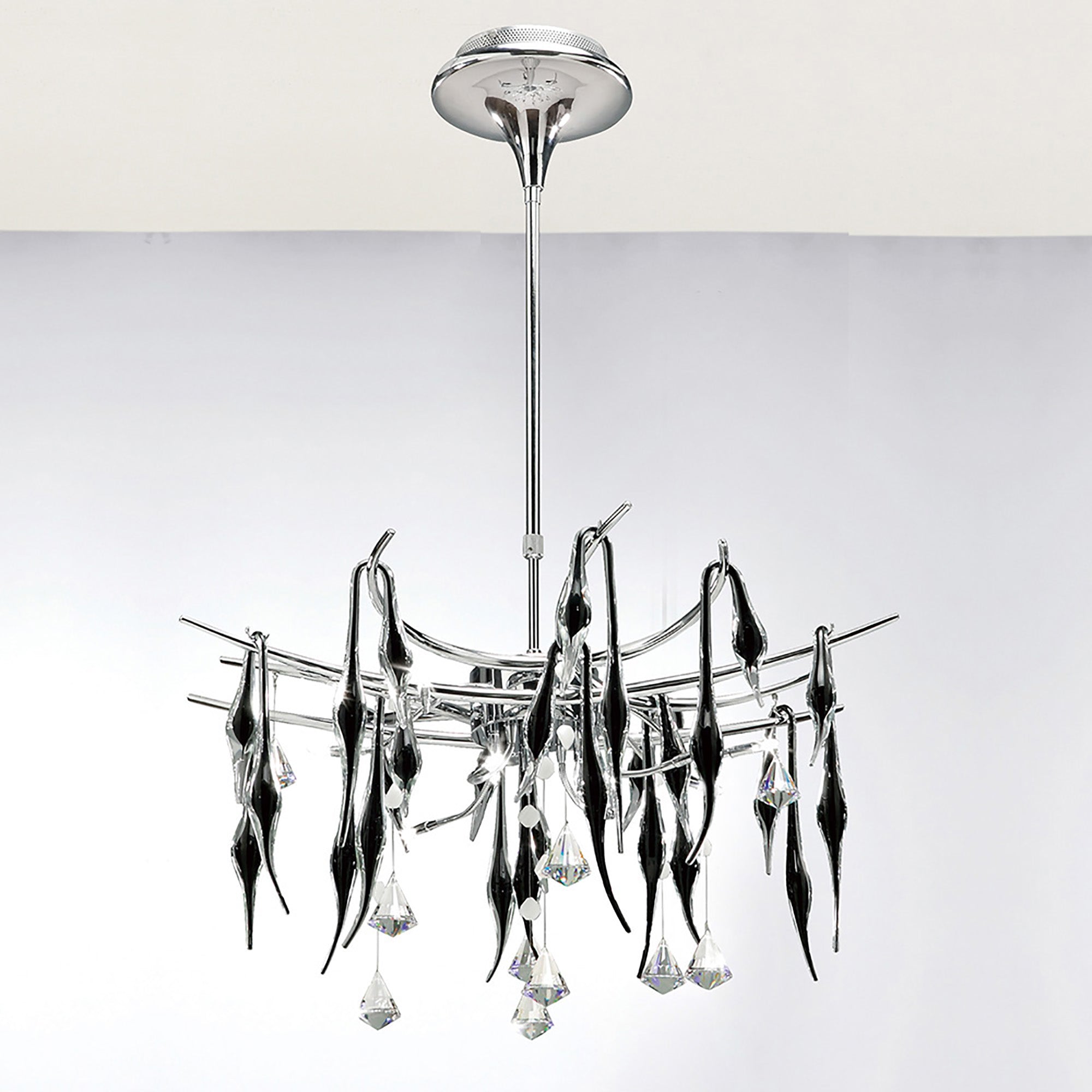 Diyas - Cygnet 11 Light Pendant With Crystal and Glass Droplets - Luminosity Designs Ltd