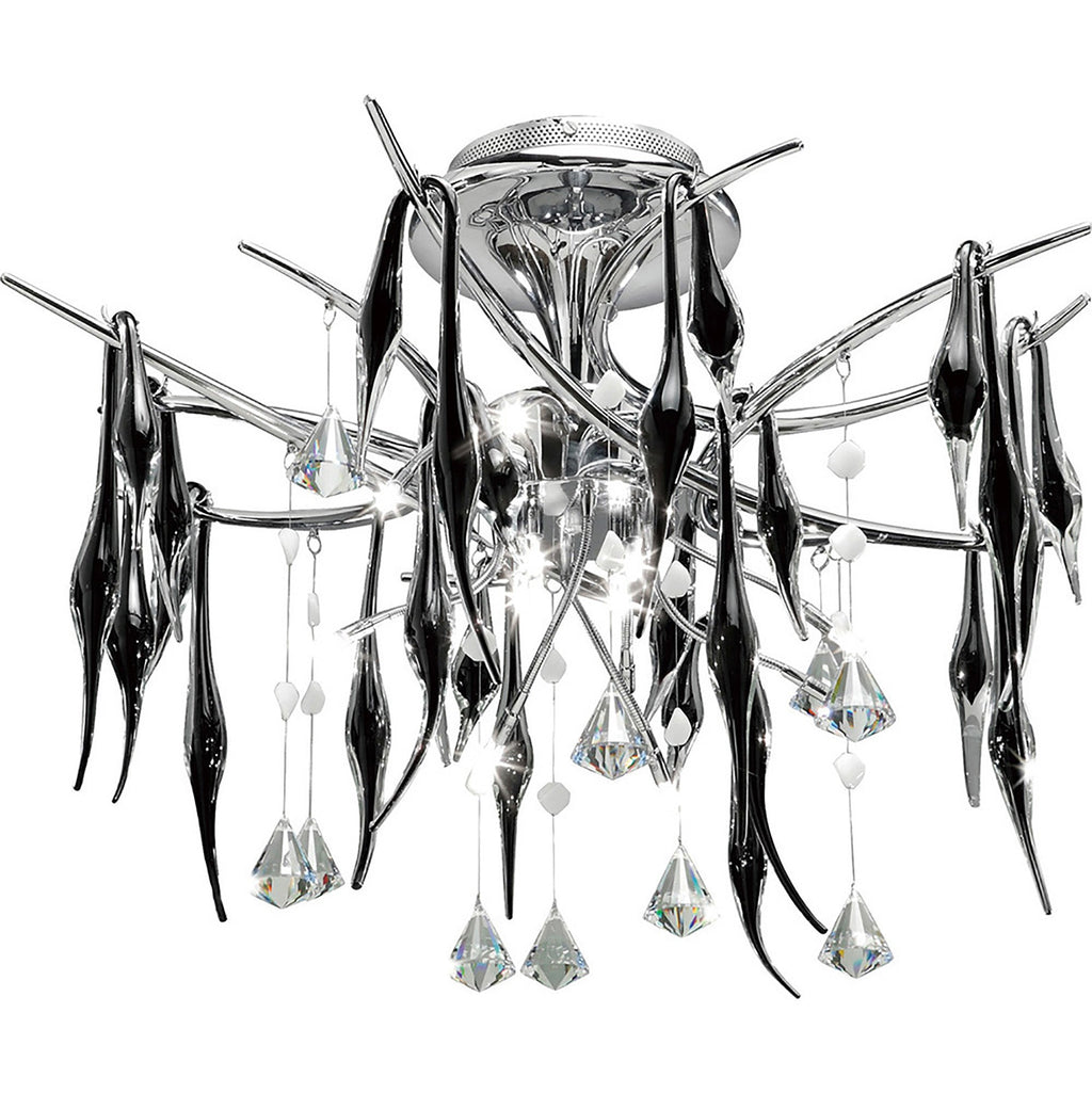 Diyas - Cygnet 11 Light Pendant With Crystal and Glass Droplets - Luminosity Designs Ltd