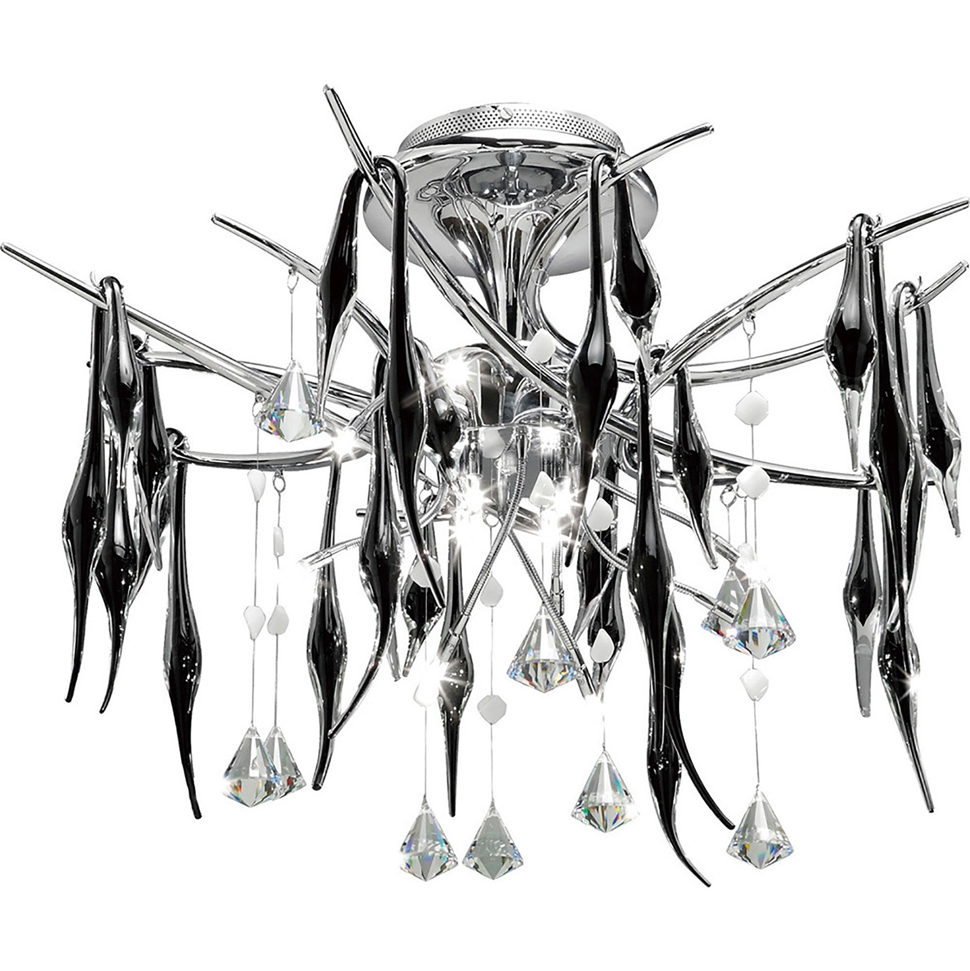 Diyas - Cygnet 11 Light Pendant With Crystal and Glass Droplets - Luminosity Designs Ltd
