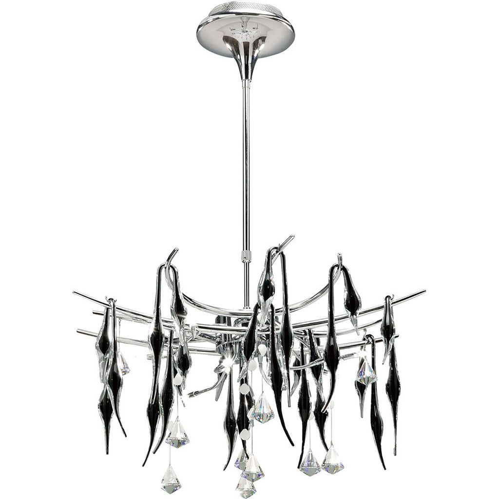 Diyas - Cygnet 11 Light Pendant With Crystal and Glass Droplets - Luminosity Designs Ltd