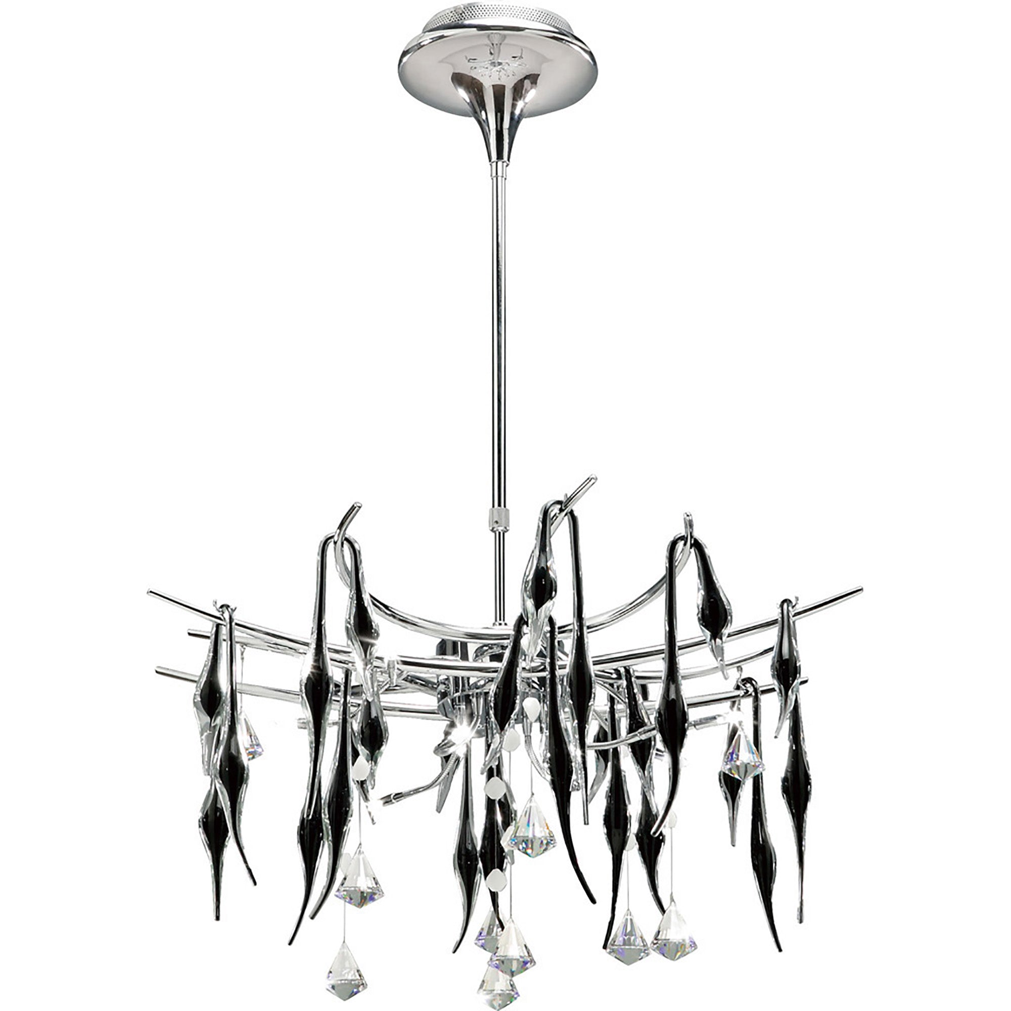 Diyas - Cygnet 11 Light Pendant With Crystal and Glass Droplets - Luminosity Designs Ltd