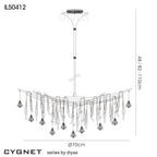 Diyas - Cygnet 11 Light Pendant With Crystal and Glass Droplets - Luminosity Designs Ltd