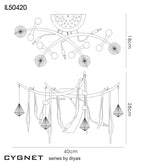 Diyas - Cygnet 3 Light Wall Lamp with Glass and Crystal Droplets - Luminosity Designs Ltd