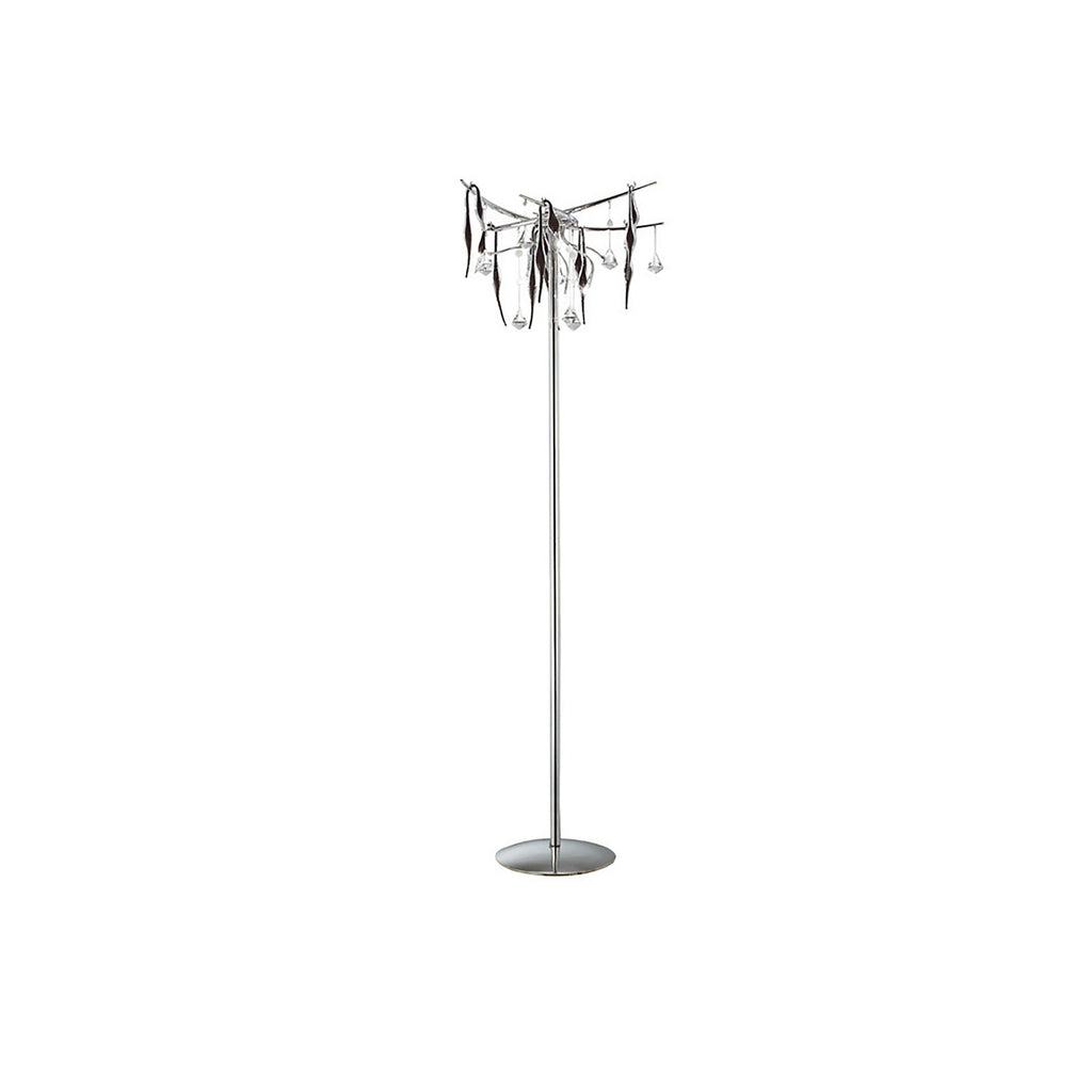 Diyas - Cygnet 6 Light Crystal and Glass Droplet Design Floor Lamp - Luminosity Designs Ltd