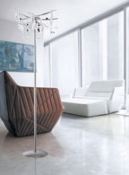 Diyas - Cygnet 6 Light Crystal and Glass Droplet Design Floor Lamp - Luminosity Designs Ltd