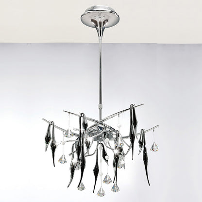 Cygnet 10 Light Artistic Crystal and Glass Droplet Design Ceiling Fitting