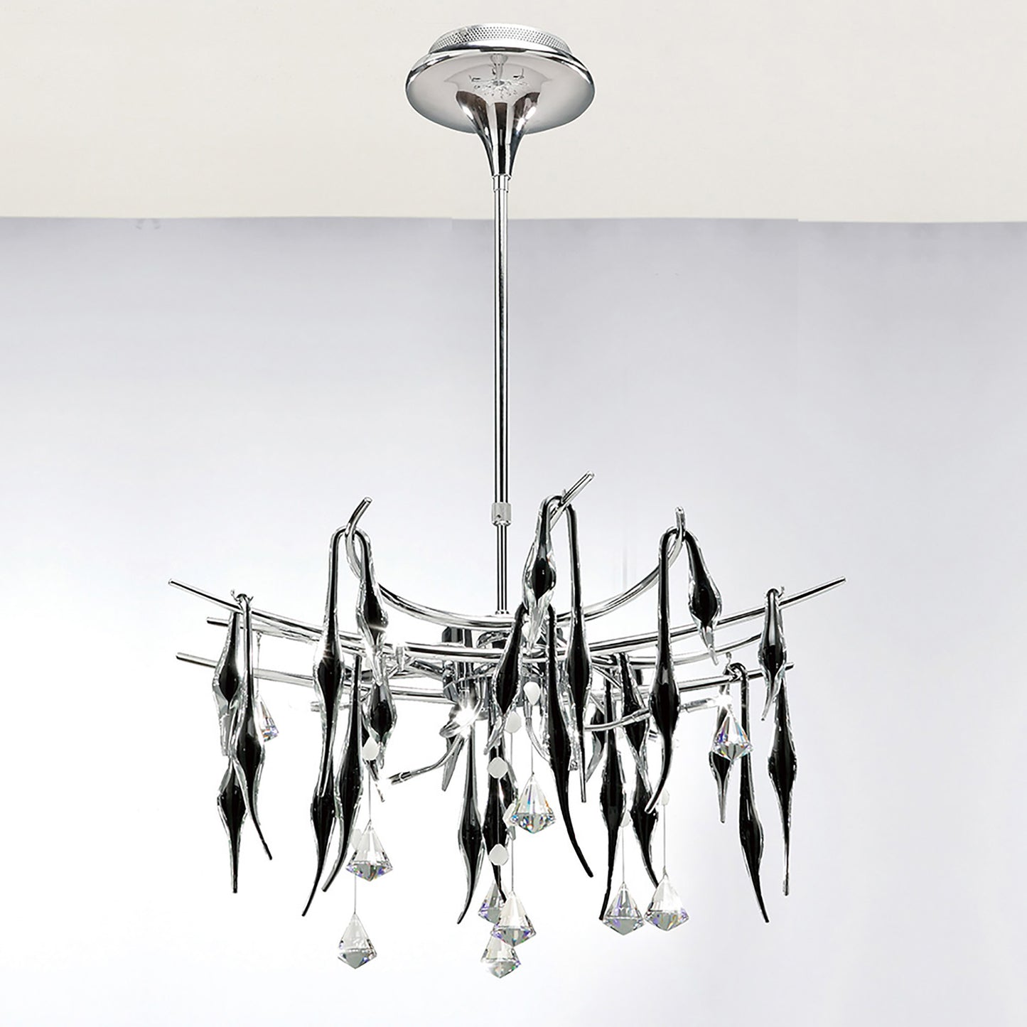 Cygnet 11 Light Pendant With Crystal and Glass Droplets