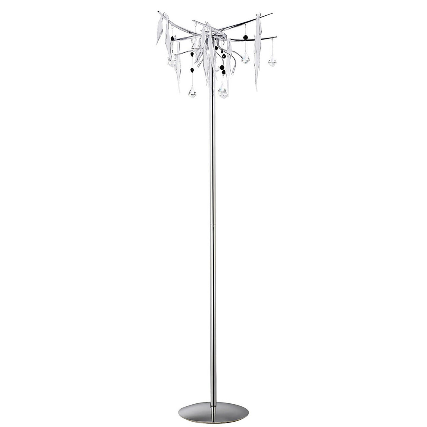 Cygnet 6 Light Crystal and Glass Droplet Design Floor Lamp