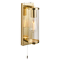 Endon - Cylinder Vintage Style IP44 Rated Bathroom Wall Light With Pull Cord - Luminosity Designs Ltd