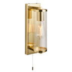 Endon - Cylinder Vintage Style IP44 Rated Bathroom Wall Light With Pull Cord - Luminosity Designs Ltd