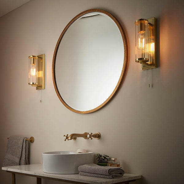 Endon - Cylinder Vintage Style IP44 Rated Bathroom Wall Light With Pull Cord - Luminosity Designs Ltd