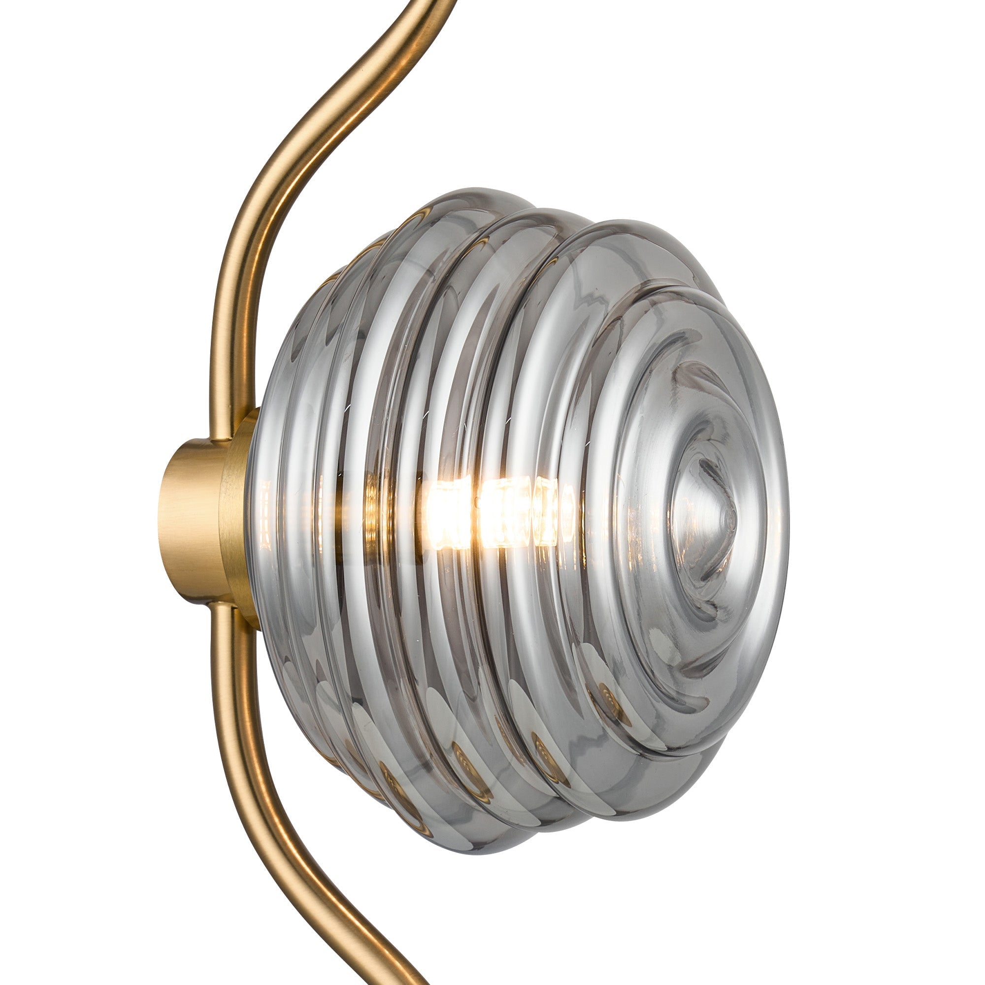 Luminosity Designs Ltd - Cyril 1 Light Table Lamp, Antique Brass with 160mm Ridged Coloured Glass - Luminosity Designs Ltd