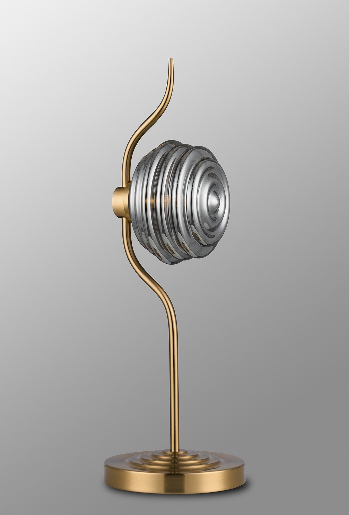 Luminosity Designs Ltd - Cyril 1 Light Table Lamp, Antique Brass with 160mm Ridged Coloured Glass - Luminosity Designs Ltd