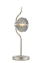 Luminosity Designs Ltd - Cyril 1 Light Table Lamp, Polished Nickel with 160mm Ridged Coloured Glass - Luminosity Designs Ltd