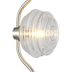 Luminosity Designs Ltd - Cyril 1 Light Table Lamp, Polished Nickel with 160mm Ridged Coloured Glass - Luminosity Designs Ltd