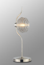Luminosity Designs Ltd - Cyril 1 Light Table Lamp, Polished Nickel with 160mm Ridged Coloured Glass - Luminosity Designs Ltd