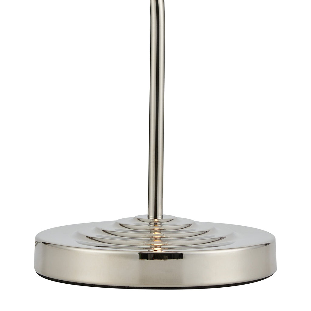 Luminosity Designs Ltd - Cyril 1 Light Table Lamp, Polished Nickel with 160mm Ridged Coloured Glass - Luminosity Designs Ltd