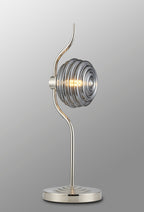 Luminosity Designs Ltd - Cyril 1 Light Table Lamp, Polished Nickel with 160mm Ridged Coloured Glass - Luminosity Designs Ltd