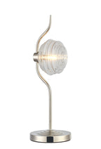 Luminosity Designs Ltd - Cyril 1 Light Table Lamp, Polished Nickel with 160mm Ridged Coloured Glass - Luminosity Designs Ltd