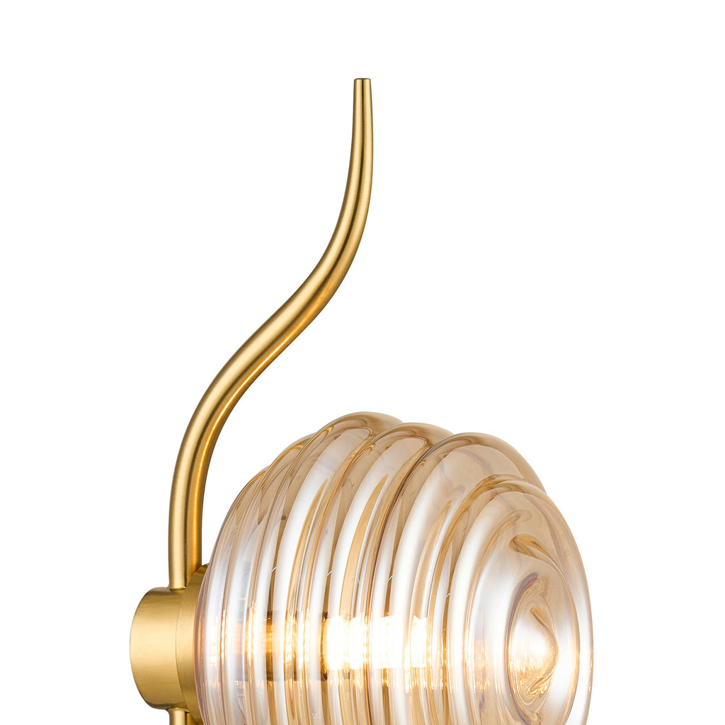 Luminosity Designs Ltd - Cyril 1 Light Table Lamp, Polished Nickel with 160mm Ridged Coloured Glass - Luminosity Designs Ltd